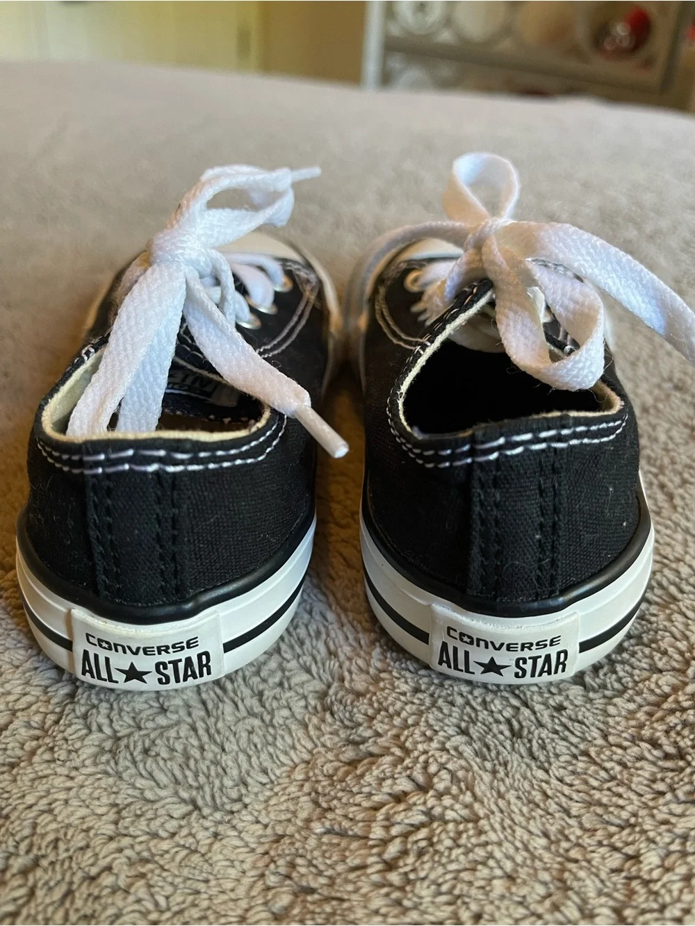 Converse Kids Black Canvas Low-Top Sneakers with White Laces
